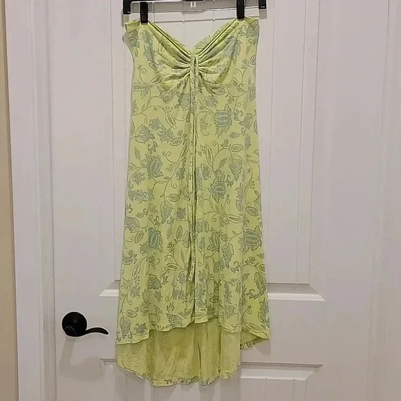 Patagonia Dress Halter Neck Tie Green Floral Size Medium - Picture 6 of 6